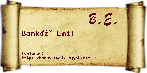 Bankó Emil névjegykártya