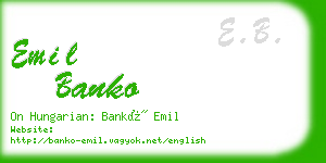 emil banko business card
